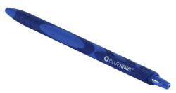 BLUERING Golyóstoll nyomógombos gumírozott kék test, Bluering® F20, írásszín kék (BR897657) - irodaitermekek