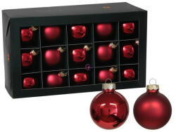 Decoration & Design Luxury üveg karácsonyfa gömb 5, 7 cm, piros combi, 30 db-os szett (501911)