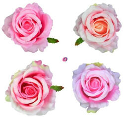 D&D Selyemvirág rózsa fej 8 cm többszínű 16 db-os szett (DD61229)