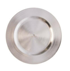 Decoration & Design Tányér kerek műanyag 22x22x2cm fényes ezüst (DD57698)