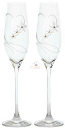D&D Kristály pohár swarovski dísszel pezsgő 210ml átlátszó"wedding set" 2 db-os (8588006988185)