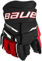 Bauer Supreme M3 Black/Red Junior Hokikesztyűk 10 hüvelyk