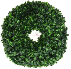 D&D Selyemvirág buxus koszorú műanyag 40cm zöld őszi dísz (DD54890)