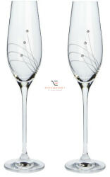 D&D Kristály pohár swarovski dísszel pezsgő 210ml átlátszó 2 db-os Premium (8588006068641)