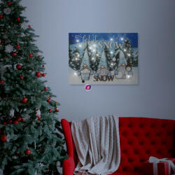 Family LED-es fali hangulatkép "Let it snow" 2 x AA, 40 x 30 cm (58479)