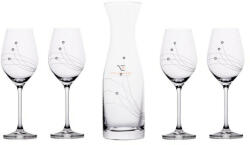D&D Üveg pohár boros + üveg swarovski díszítéssel üveg 360ml/1000ml 5 db-os szett (8588006988673)