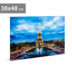 Family LED-es fali hangulatkép - "Eiffel torony" - 2 x AA, 38 x 48 cm (58018F) - deconline