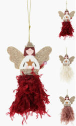 Koopman Vintage angyalka karácsonyfadísz 14 cm többféle (ANM221580)