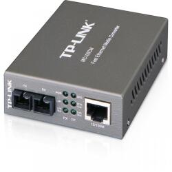 TP-Link Switch media convertor TP-Link, 2 porturi (1x100Mbps SC, 1x10/100 Mbps (RJ-45)), 10/100Base-TX to 100Base-FX (SC), Multi-Mode, 2Km, montabil in sasiu (MC100CM) - emida