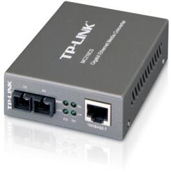 TP-Link Switch media convertor TP-Link, 2 porturi (1x1000Mbps SC, 1x10/100/1000 Mbps (RJ-45)), 1000Base-T to 1000Base-LX/LH (SC), Single-Mode, 15Km, montabil in sasiu (MC210CS) - emida