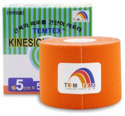 Temtex Tape Classic bandă elastică muschii si articulatiile culoare Orange, 5 cm x 5 m 1 buc
