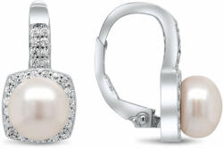 Brilio Silver Cercei fermecători din argint cu perle și zirconii EA96