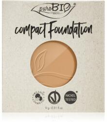 puroBIO Cosmetics Compact Foundation kompakt púderes alapozó utántöltő SPF 10 árnyalat 03 9 g