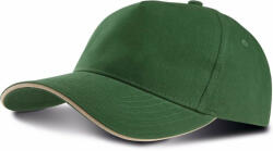 K-UP Uniszex sapka K-UP KP124 Sandwich peak Cap - 5 panels -Egy méret, Beige/White