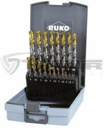 RUKO 2501214TRO Csigafúró készlet DIN338 HSS-G TiN, 19 részes (2501214TRO)