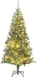 vidaXL műkarácsonyfa 130 LED-del, gömbszettel és hópehellyel 210 cm (3210126) - vidaxl