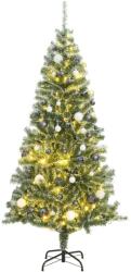 vidaXL műkarácsonyfa 300 LED-del, gömbszettel és hópehellyel 180 cm (3210161) - vidaxl