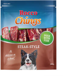 Rocco 200g Rocco Chings Steak Style kutyasnack-kacsa