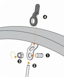 SKS Chromplastics, Longboard sárvédő kiegészítő, rögzítő (csavar, anya, záróvég), 8 db