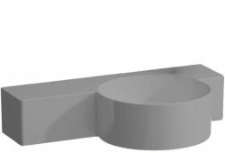 Laufen VAL Kézmosó, kör alakú, bal oldali polccal, 430 mm-re vágható, túlfolyónyílás nélkül, csaplyuk nélkül, Graphite matt H8152847581121 (H8152847581121)
