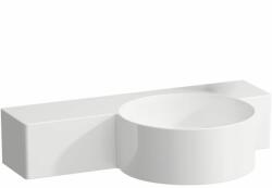 Laufen VAL Kézmosó, kör alakú, bal oldali polccal, 430 mm-re vágható, túlfolyónyílás nélkül, csaplyuk nélkül, Fehér LCC Active bevonattal H815284A001121 (H815284A001121)