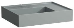 Laufen Kartell LAUFEN Mosdó jobb oldali pulttal, rejtett túlfolyóval, a mosdó alja csiszolt, túlfolyónyílás nélkül, csaplyuk nélkül, Graphite matt H8183347581121 (H8183347581121)
