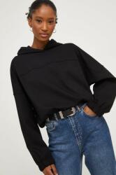 ANSWEAR bluza femei, culoarea negru, cu glugă, neted BMYX-BLD016_99X