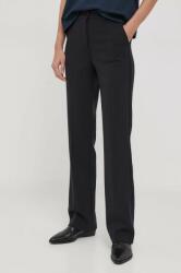 United Colors of Benetton pantaloni femei, culoarea negru, drept, high waist 9BYX-SPD0NN_99X