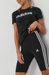 adidas Pantaloni scurți GR3866 femei, culoarea negru, cu imprimeu, high waist GR3866 9BY8-SZD025_99X
