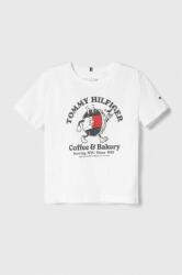 Tommy Hilfiger tricou de bumbac pentru copii culoarea alb PPYH-TSG058_00X