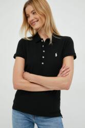 Ralph Lauren tricou polo femei, culoarea negru, cu guler 99KK-TSD0HU_99X