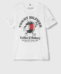 Tommy Hilfiger tricou de bumbac pentru copii culoarea alb PPYH-TSG059_00X