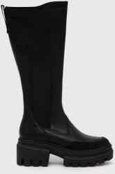 Timberland ghete de piele Everleigh Boot Tall femei, culoarea negru, cu platforma, TB0A5YMR0151 9BYX-OBD3KE_99X