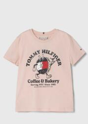 Tommy Hilfiger tricou de bumbac pentru copii culoarea roz PPYH-TSG059_03X