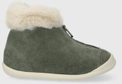 Pom D'api cizme de iarna pentru copii din piele intoarsa SWEET ZIP FUR culoarea verde 9BYX-OBK1B2_78X