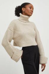 ANSWEAR pulover femei, culoarea bej, călduros, cu guler BMYX-SWD0D6_80X