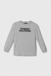 Tommy Hilfiger longsleeve din bumbac pentru copii culoarea gri, melanj 9BYX-BUB041_09X