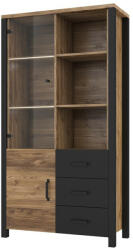  Könyvespolc Tornua 102 (Sötét lucfenyő + Matt fekete)