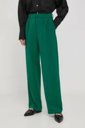 United Colors of Benetton pantaloni femei, culoarea verde, drept, high waist 9BYX-SPD0M1_77X