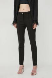 Boss pantaloni femei, culoarea negru, drept, high waist 9BYX-SPD0PG_99X