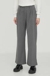 Hollister Co Hollister Co. pantaloni femei, culoarea gri, lat, high waist 9BYX-SPD15J_90X