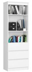 Artool Biblioteca, placa laminata, 3 sertare, 3 rafturi, alb, 60x35x180 cm