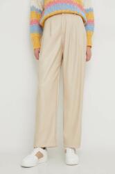 Answear Lab pantaloni femei, culoarea bej, drept, high waist BMYX-SPD043_80X