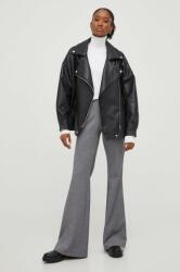 Answear Lab pantaloni femei, culoarea gri, evazati, high waist BMYX-SPD03T_90X