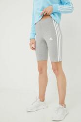 adidas pantaloni scurți femei, culoarea gri, cu imprimeu, medium waist HF5956 9BYY-SZD02Z_09X