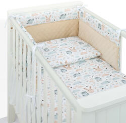 MT Textil MTT Velvet 3 részes ágyneműhuzat szett (100x135cm) - Bagoly és nyuszi - bézs betéttel - babylion