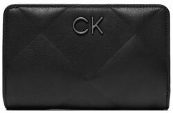 Calvin Klein Portofel Mare de Damă Calvin Klein Re-Lock Quilt Bifold Wallet K60K611374 Negru