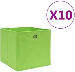 vidaXL Cutii depozitare, 10 buc. , verde, 28x28x28 cm, material nețesut (325229)
