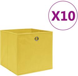 vidaXL Cutii depozitare, 10 buc. , galben, 28x28x28cm, material nețesut (325225)