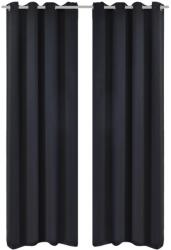 vidaXL Draperii blackout 2 bucăți 135 x 245 cm cu inele metalice Negru (130369) - comfy